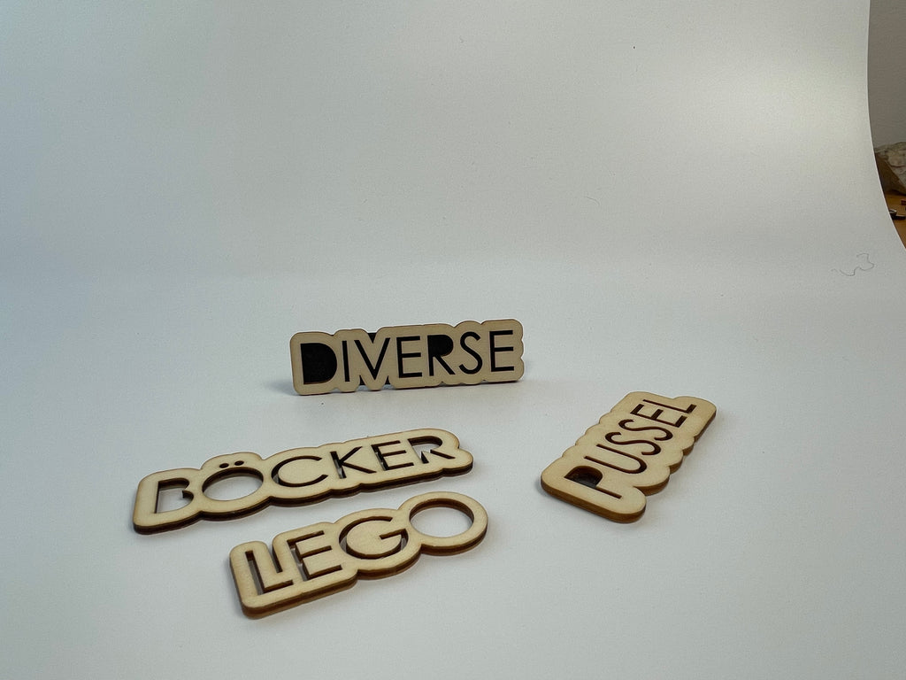 Skyltar till förvaring